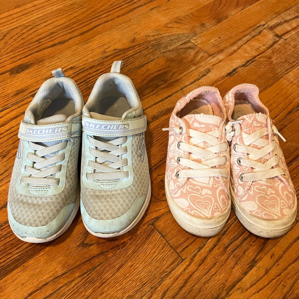Bundle- size 1 Skechers Light Blue and Roxy Pink Sneakers